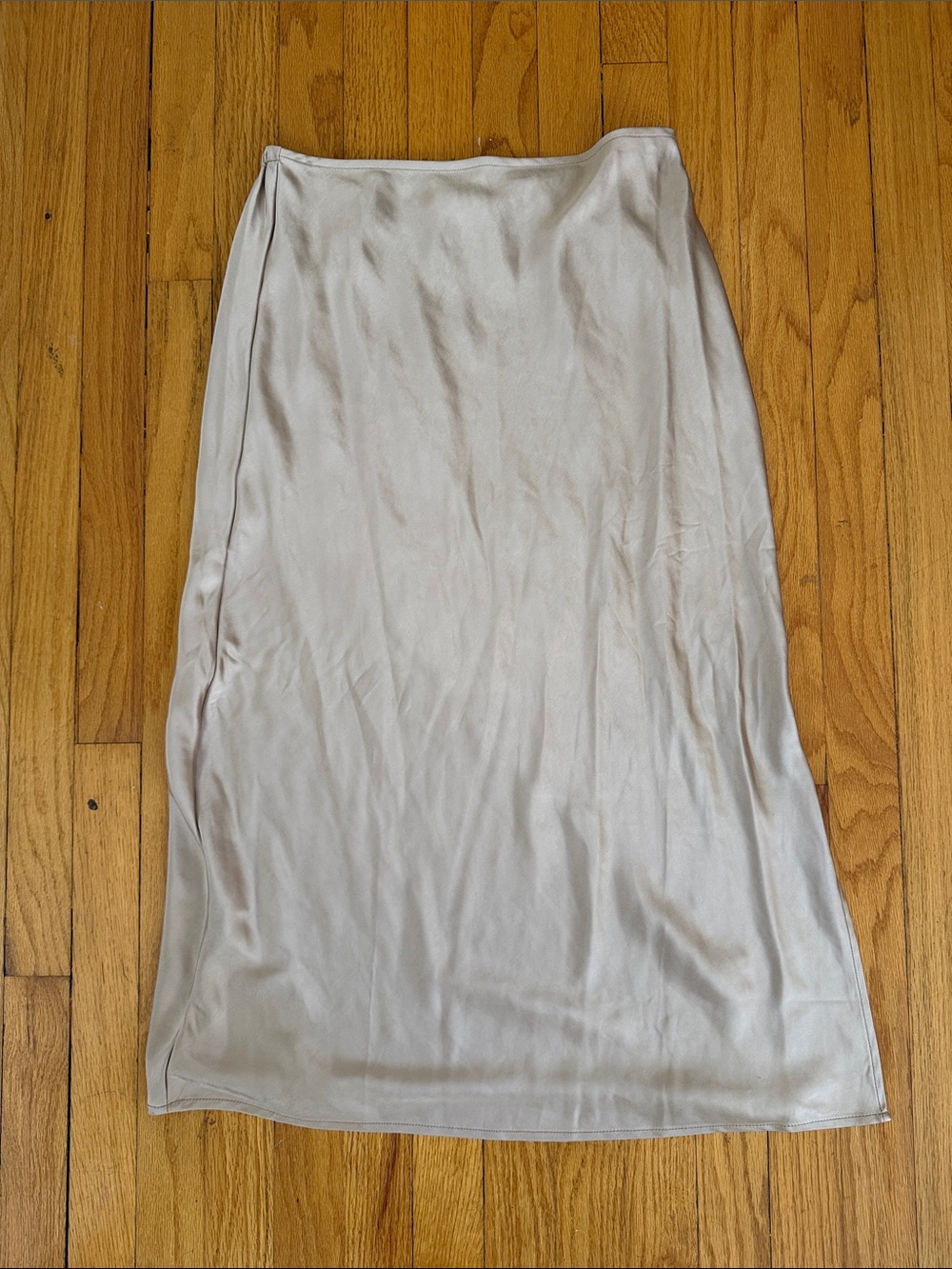 Old Navy Satin Maxi Slip Skirt in Light Beige